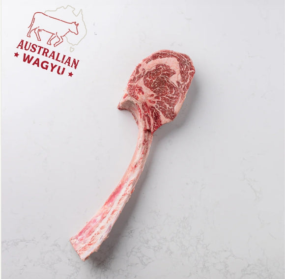 Beef - Tomahawk (Long Bone Ribeye) 60+ Days Aged Australian Wagyu F1 Grain-Fed & Finished HALAL Grade 8-9 50oz