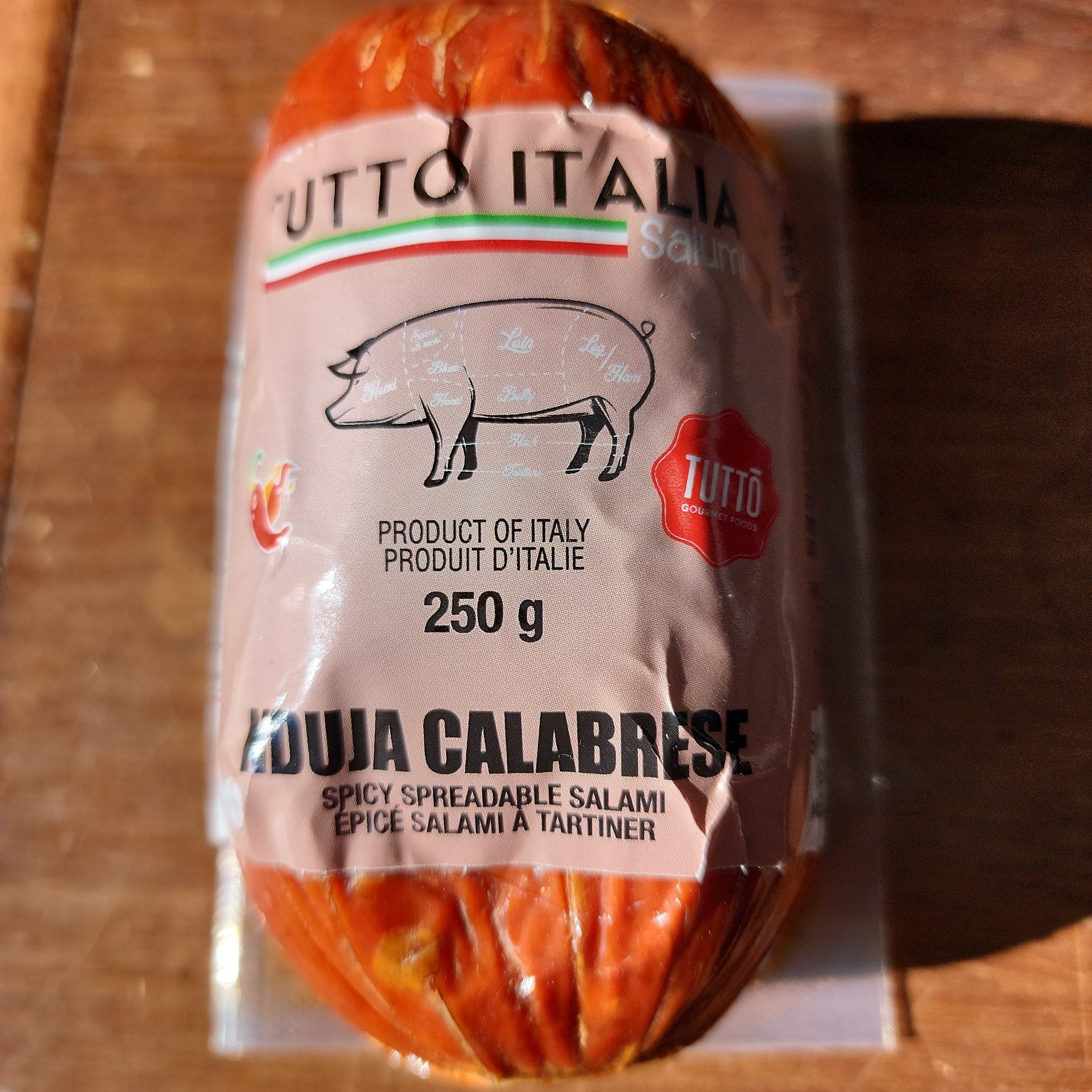 Lunch Meat - Nduja Spicy Spreadable Salami Nitrate-Free Gluten-Free Sliced 250 grams