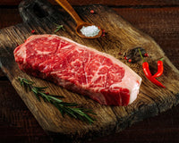 Beef - NY Striploin Steak Centre-Cut 12oz Black Angus 40+ Days Aged Grass-Fed Ontario