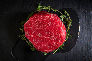 Beef - Certified Organic Baseball Steak (Top Sirloin Thick-Cut) 8oz 40+ Days Aged Grass-Fed AAA Ontario