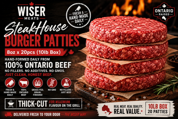 Beef - SteakHouse Burger 8oz x 20pcs (10lb)
