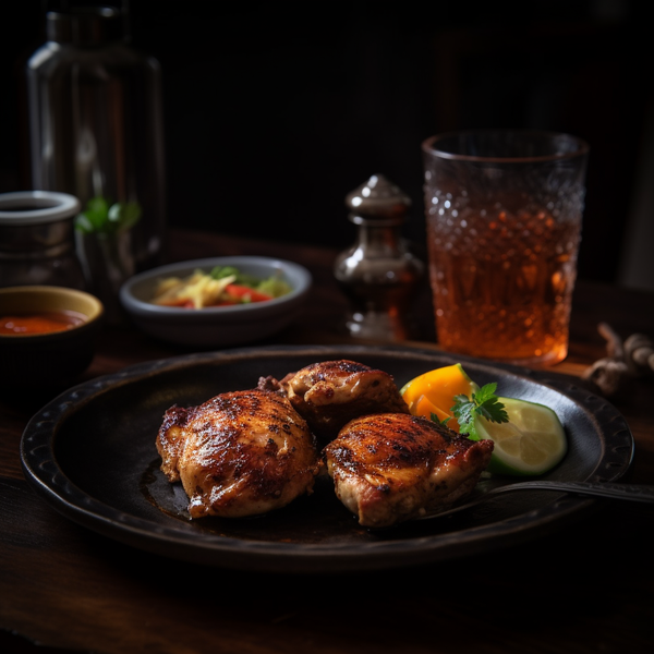 Poultry - Chicken Thighs Bone-In Skin-On Free-Range Ontario Halal 1lb