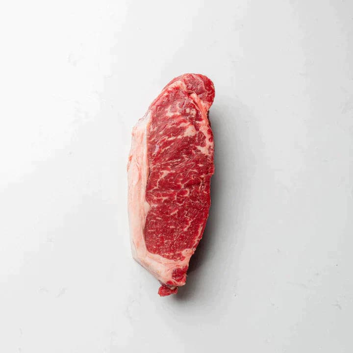 Beef - NY Striploin Prime Grade 18oz 70+ DAYS DRY-AGED Ontario Grass-Fed
