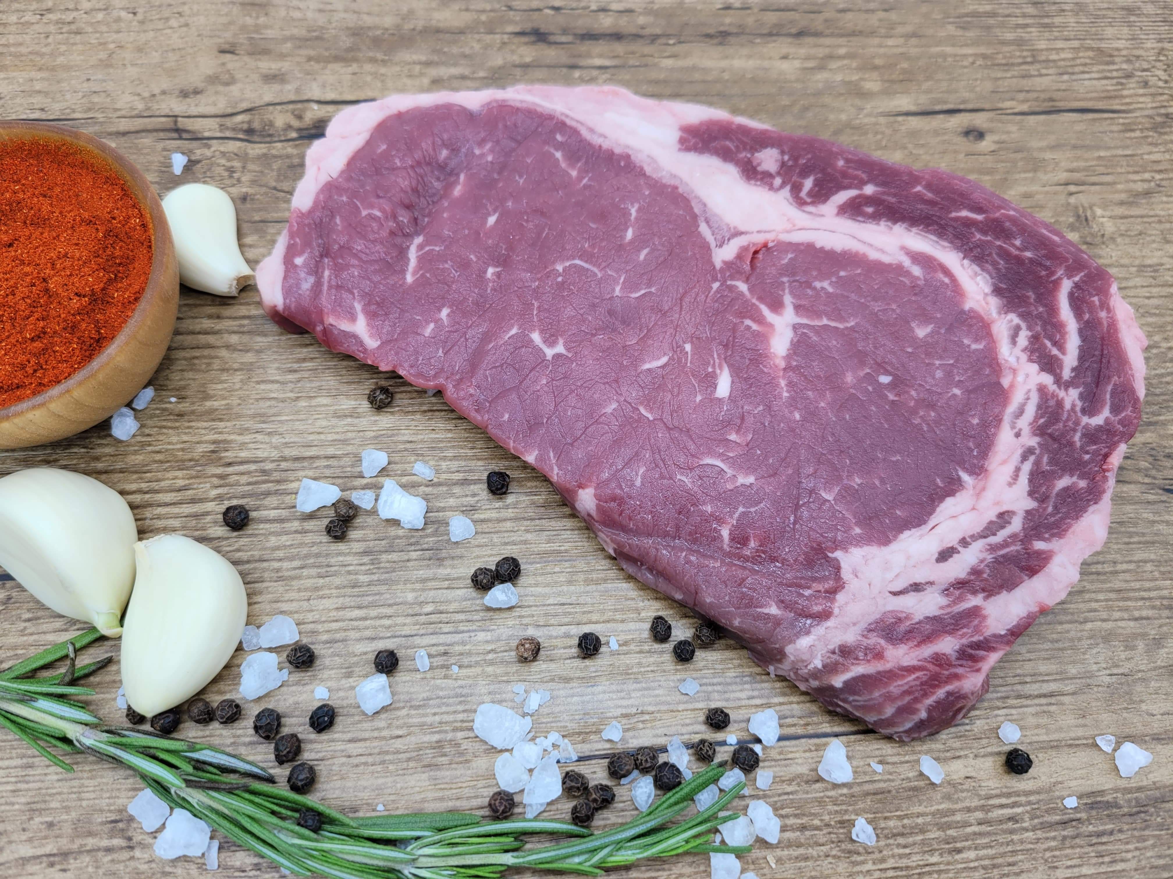 Beef - Ribeye Steak (Boneless) 18oz AAA 40+ Days Aged Grass-Fed Ontario