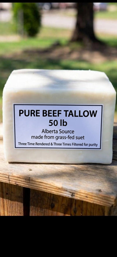 Beef - Pure Tallow (Three Times Rendered From Kidney Fat) 50lb Grass-Fed Three Times Filtered Angus Alberta *Contact us for shipping outside of Ottawa*