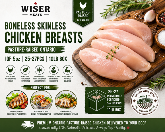 Poultry - Chicken Breasts Boneless Skinless IQF Ontario 5oz (25-27 pcs) 10lb