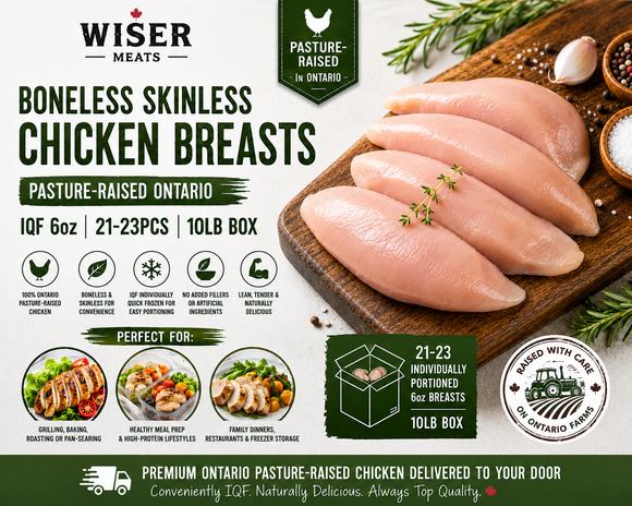 Poultry - Chicken Breasts Boneless Skinless IQF Ontario 6oz (21-23 pcs) 10lb