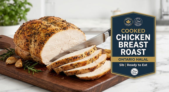 Cooked Chicken Breast Roast Ontario Halal 5lb | Ready to Eat