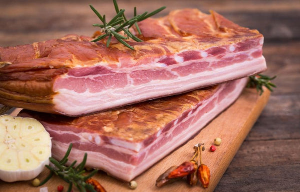 Pork - Kurobota (Berkshire) Dry Cured Double Smoked European Style Bacon Slab 3-4lb
