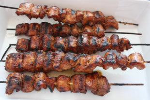 Pork - Kebobs Unseasoned 2.25lb average (8 loaded skewers)