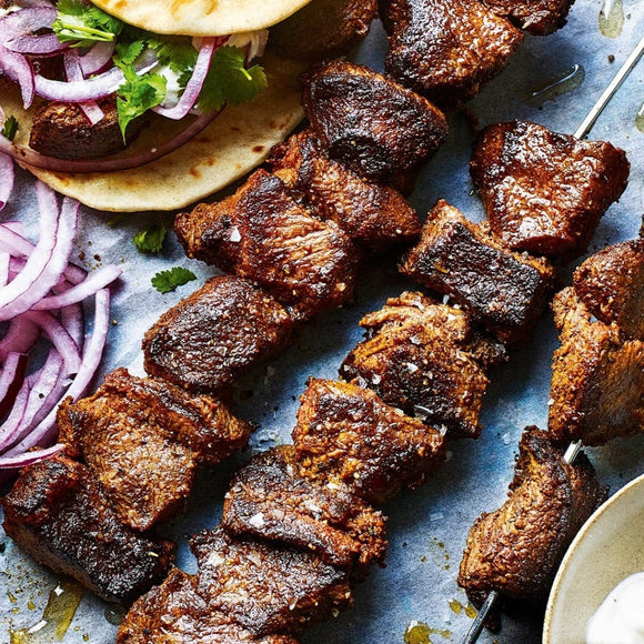 Beef - Kabobs (From Sirloin AAA Ontario) Seasoned 2.25lb (8 loaded skewers)