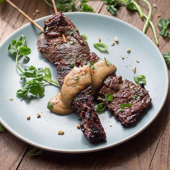 Beef - Satay (From Sirloin AAA) Unseasoned 2.25lb (8 loaded skewers)